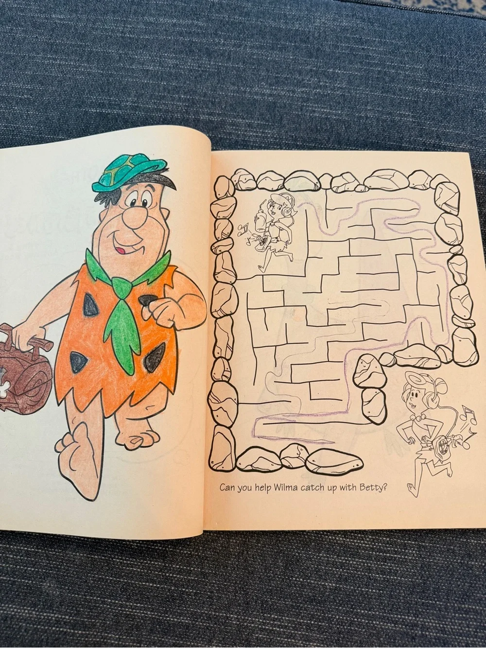 Vintage 1994 Flintstones Coloring Activity Book Fred Wilma Pebbles Barney
